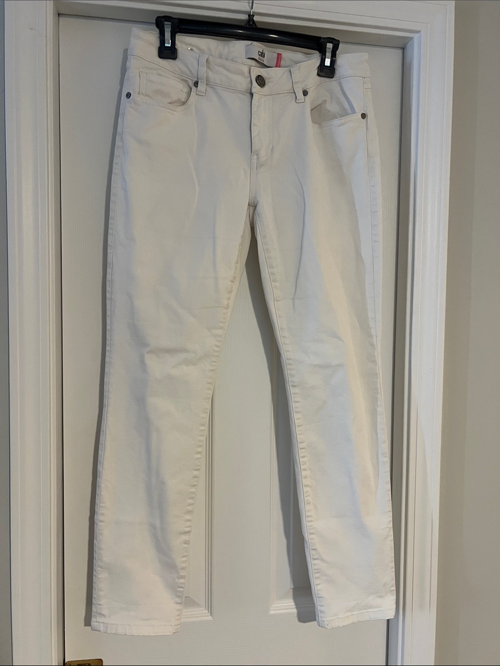 CAbi White Stretch Slim Fit Jeans